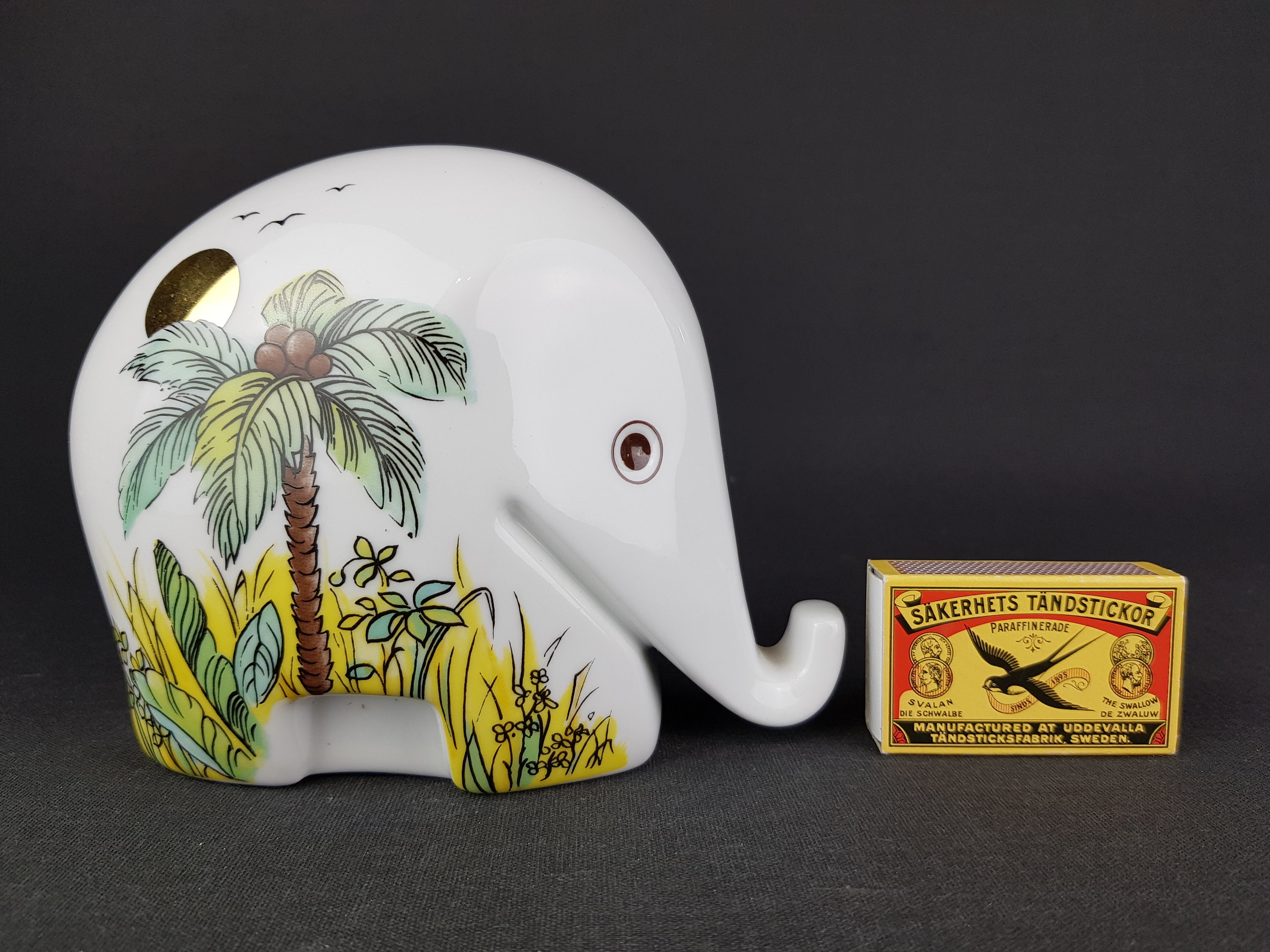 Vintage HOECHST PORZELLAN Spardose Elefant von Bernd Diefenbach