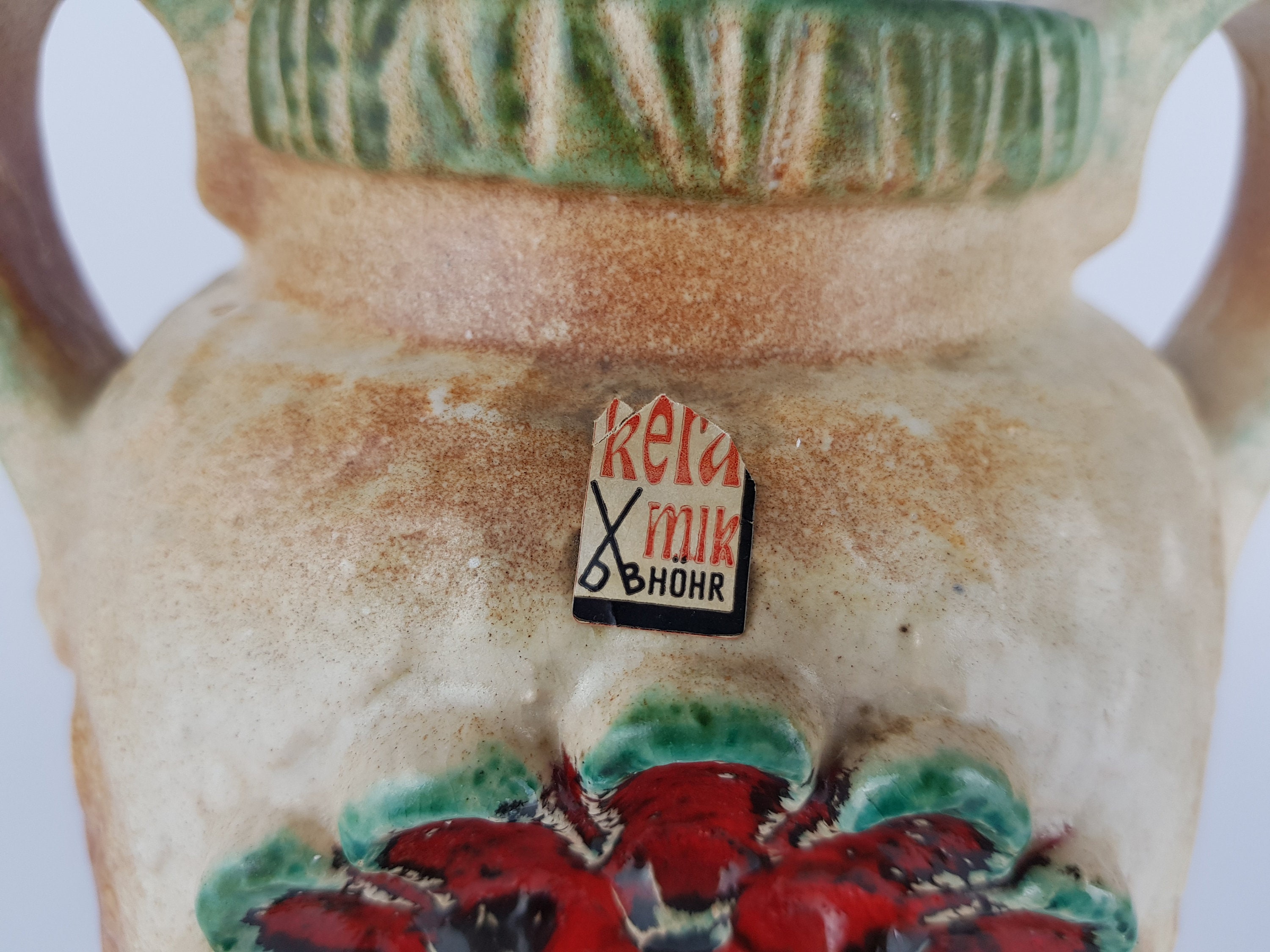 Vintage Multi Colored DÜMLER & BREIDEN Fat Lava Vase 51/25 Relief