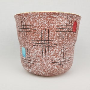 Vintage SCHEURICH KERAMIK Graphic Planter Flower Pot West German Pottery 1960s