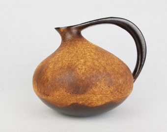 Vintage RUSCHA KERAMIK Iconic Brown Pitcher Vase 313 West German Pottery 1960 1970s