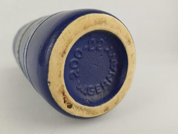 ヴィンテージ SCHEURICH KERAMIK ブルー 花瓶 200 22 西ドイツ陶器