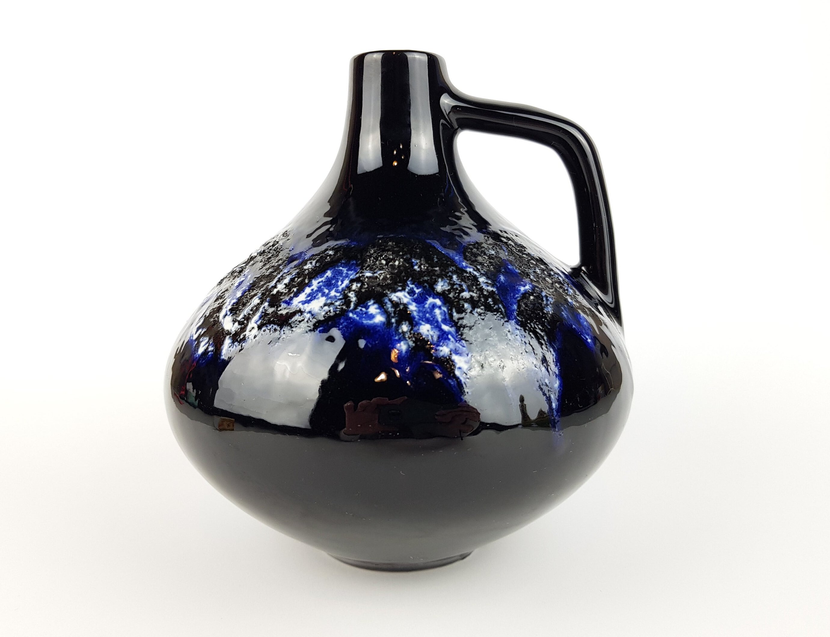Kreutz Keramik社製  fat lava 花器 Vintage KREUTZ KERAMIK Ink Blue Fat Lava Vase 203 West