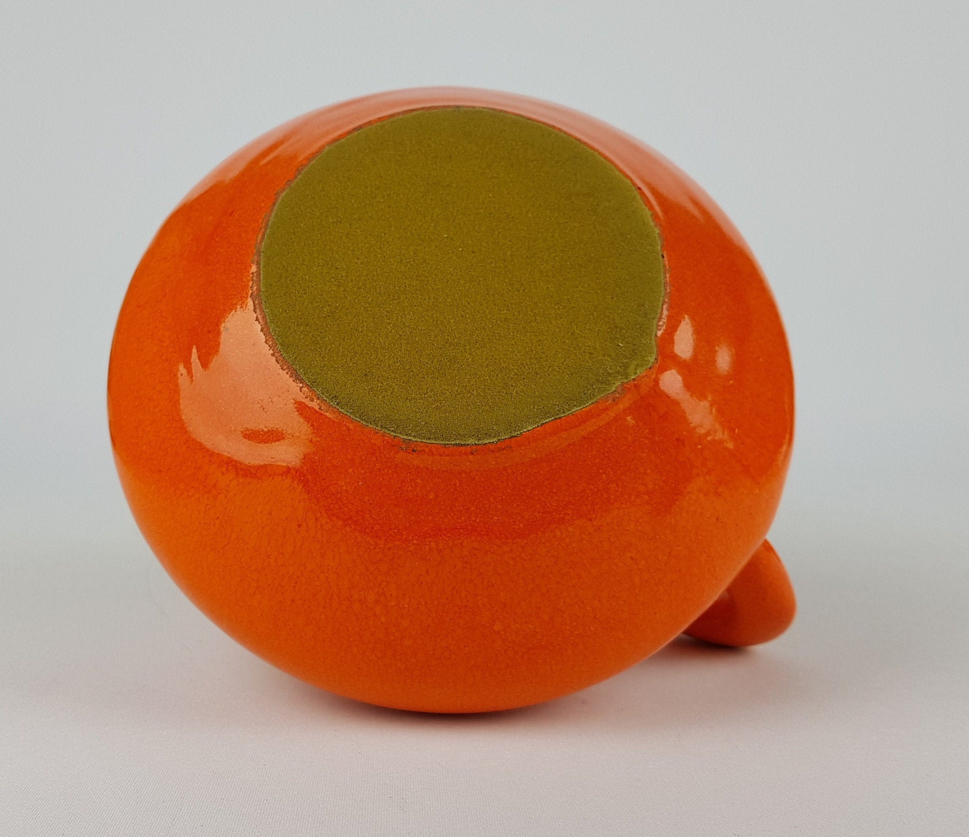 Vintage Orange OTTO Keramik Fat Lava Vase, West German Pottery