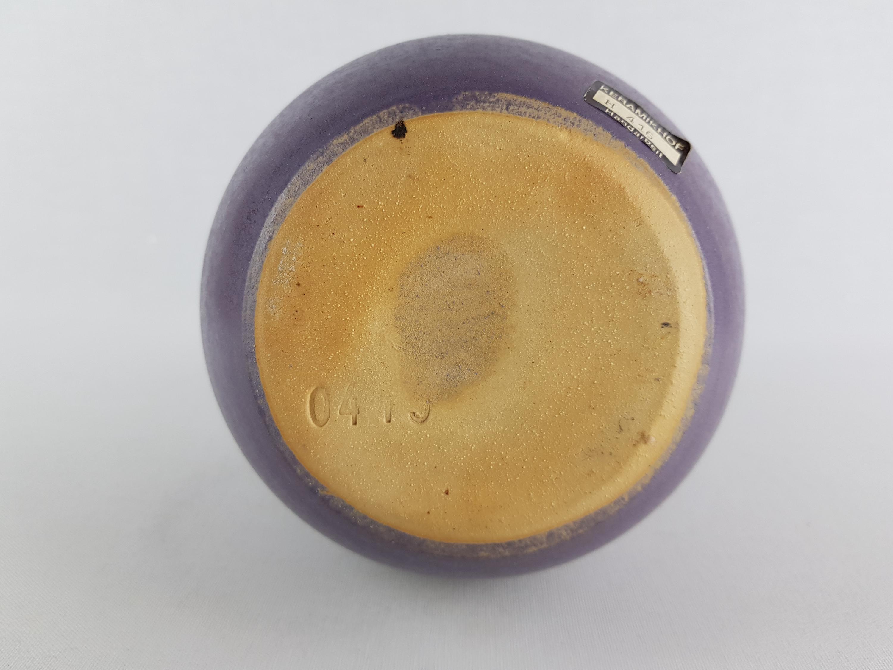 Vintage STUDIO ART POTTERY Purple Vase With Folded Rim Germany 1960-70 ...