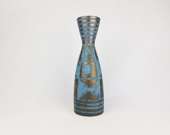 Vase vintage CARSTENS KERAMIK à décor bleu d'Ankara 1219-30, poterie ouest-allemande des années 1960