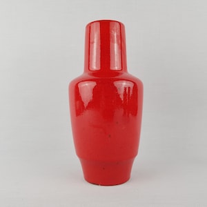 Vase vintage STEULER KERAMIK rouge 157-20 poterie ouest-allemande des années 1960