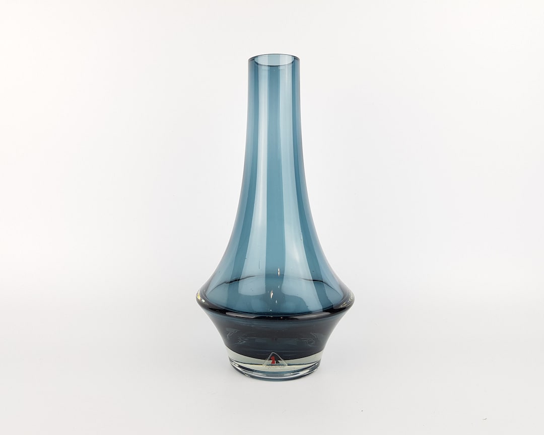Vintage RIIHIMAEN LASI Blue Glass Rocket Vase 1379 With Etsy
