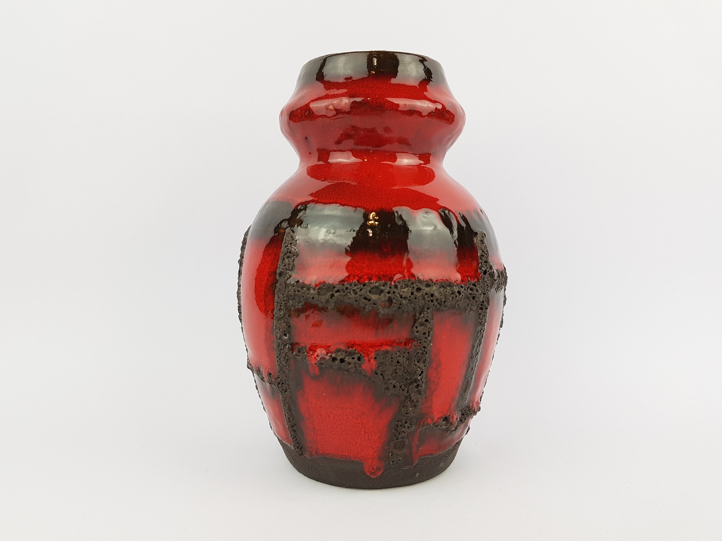 ヴィンテージ RUSCHA KERAMIK ファット ラバ花瓶 コスタ装飾 858