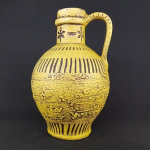 Vintage Yellow SPARA KERAMIK Fat Lava Vase 572-28 West German Pottery