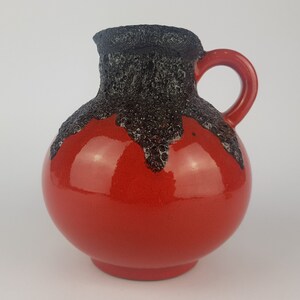 Vintage Red ROTH KERAMIK Fat Lava Jug Vase 103 West German Pottery 1970s