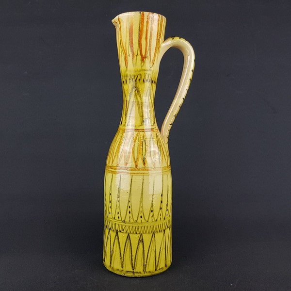 Vintage 1970s European Pottery - Jug & 4 Cups Set