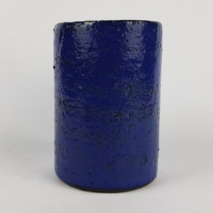 Vintage STUDIO ART POTTERY Blaue Zylinder Vase