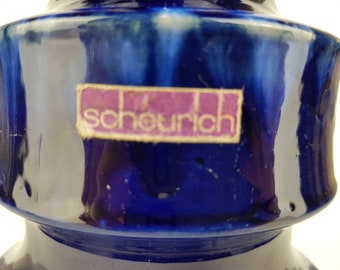 ヴィンテージ SCHEURICH KERAMIK ブルー PAGODE 花瓶 267/20 西ドイツ