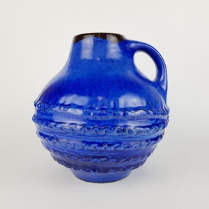 Vintage CARSTENS TÖNNIESHOF Handled Blue Vase 3002 20 West German Pottery