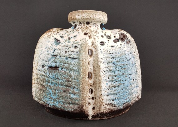 FAT LAVA　WEST GERMAN 　ビンテージ花瓶　tonnieshof Carstens Tönnieshof Ceramic Rectangular Vase Crater Moon Mid