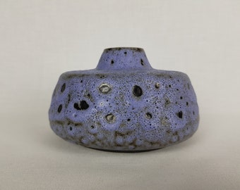 Vintage CLEMENS & HUHN Purple Fat lava Vase 1950s West German Pottery