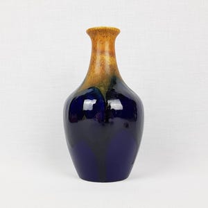 Vintage BAY KERAMIK Blue Vase 596-17 West German Pottery 1970s