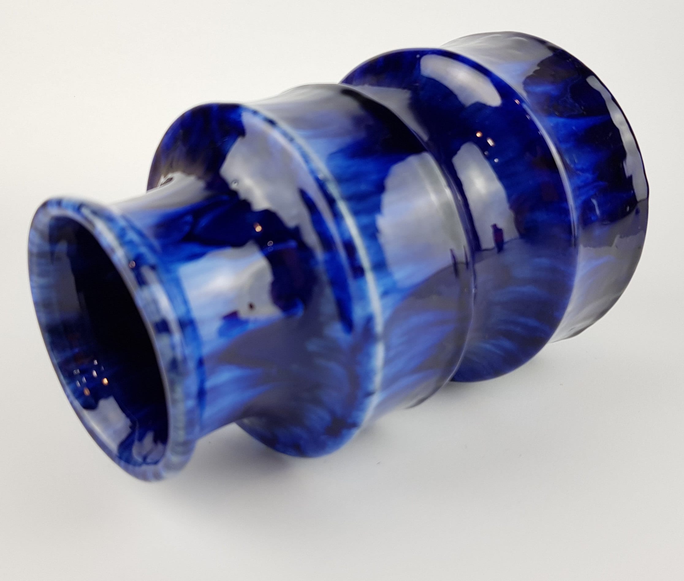 Scheurich Pagoda Vase 267 20 Blue Space Age Gradient WGP MCM