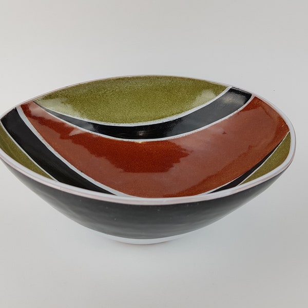 Vintage KROSSELBACH Bowl by Clare Zange and Karl-Heinz Loffler No. 143 West German Pottery 1955s