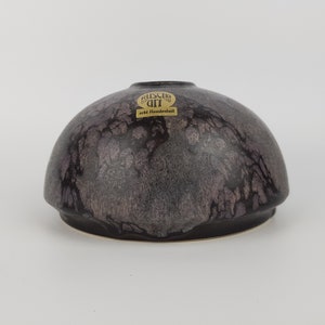 Vintage RUSCHA ART KERAMIK Black Purple Discus Vase 855-2 West German Pottery 1970-80s