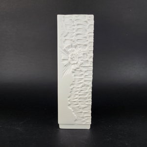 Vintage AK KAISER 3D Relief Vase With Fossil Decor 357 West German Pottery 1970s