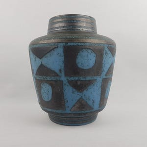 Vintage CARSTENS KERAMIK Vase Ankara Decor By Helmut Scholtis 1236-23 West German Pottery 1960s