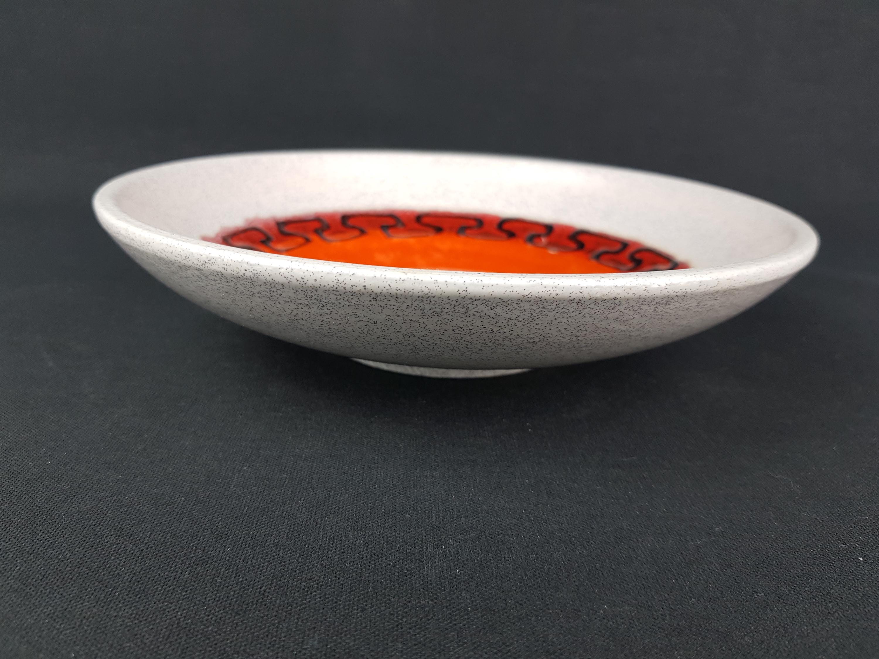 ヴィンテージ オレンジ DÜMLER & BREIDEN レリーフ ファット溶岩ボウル