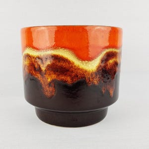 Vintage DUMLER AND BREIDEN Keramik Brown and Orange Fat Lava Flower Pot Planter 715 16 West German Pottery 1960s 1970s
