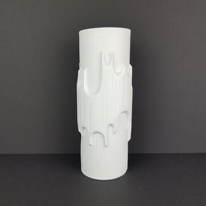 Vintage SCHERZER PORZELLAN Op Art Bat Decor Vase West German Pottery Bavaria 513-3, 1960s