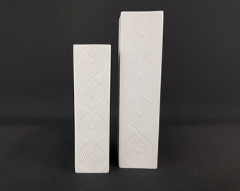 Set of 2 Vintage EDELSTEIN Porcelain OP ART Vases, 1960s