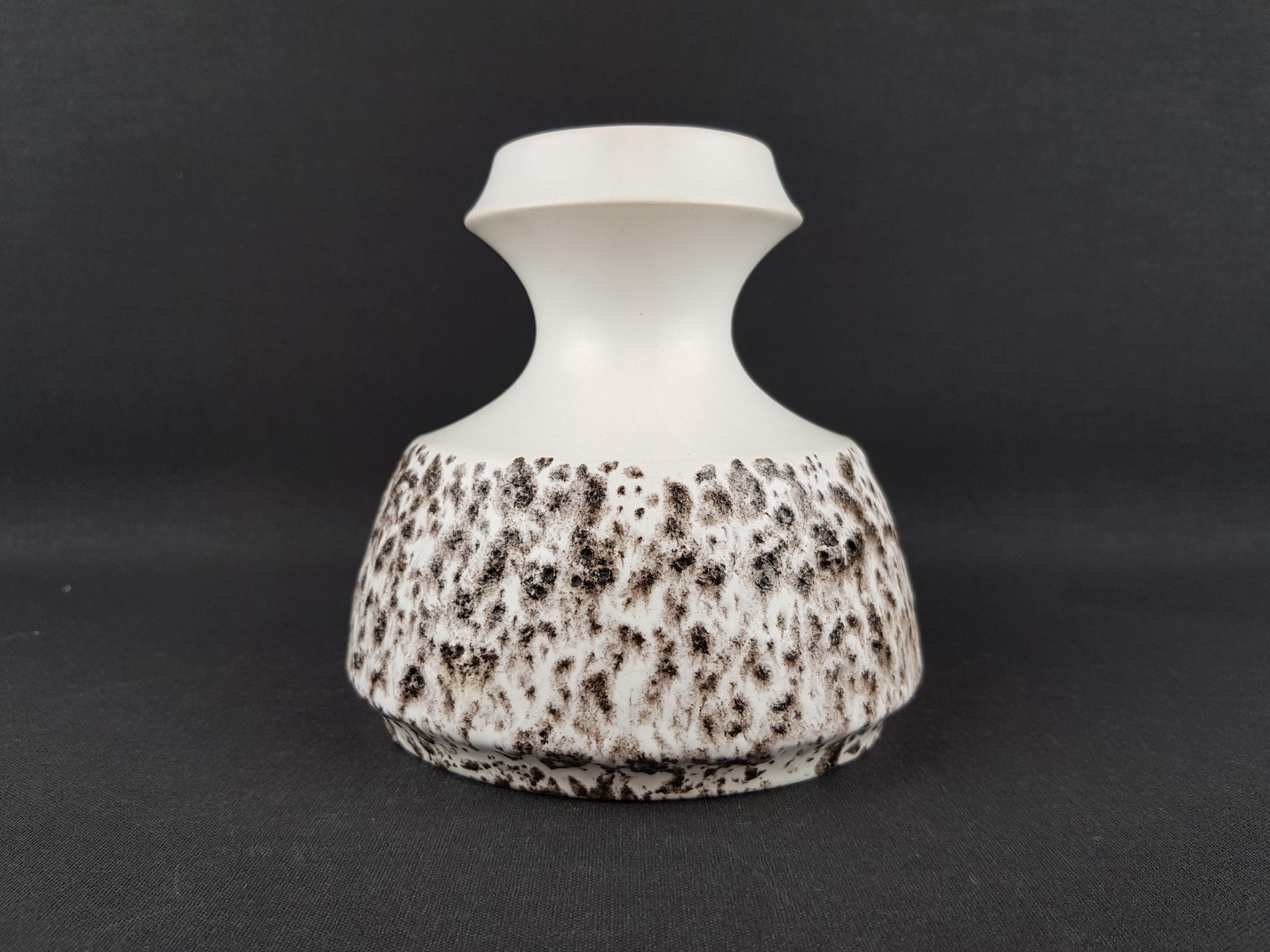 Vintage STEULER KERAMIK White Fat Lava Vase 319-15 West German