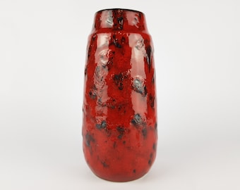Vintage SCHEURICH KERAMIK Red Vase 203 26 West German Pottery 1974