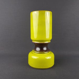 Vintage STEULER KERAMIK Green Brown Vase 386 25 West German Pottery 1960s