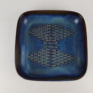 Vintage Blue SOHOLM STENTOJ Bornholm Denmark BOWL by Einar Johansen 1960s