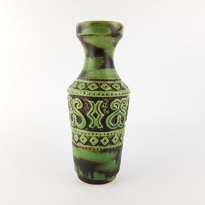 Vintage ILKRA EDEL KERAMIK Green Vase  1040 23 West German Pottery 1960-70s