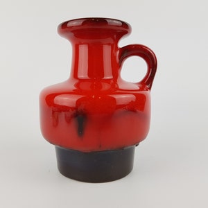 Vintage RERA KERAMIK Red and Brown Fat Lava Era Vase West German Pottery 1970s