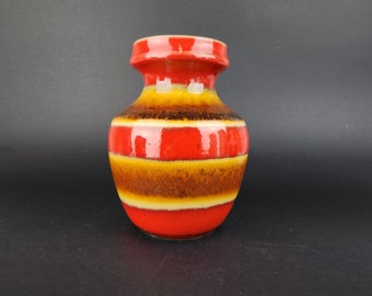 Vintage BAY KERAMIK Yellow Vase 97 20 West German Pottery
