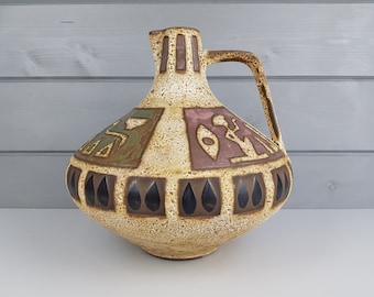 Vintage CERAMANO Vase with Amon decor 201 West German Pottery 1960s