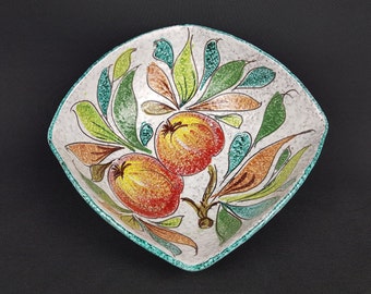 Vintage ITALIAN BOWL with Fruit Decor Italian Pottery