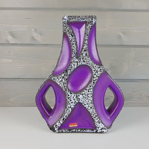 Reserved --vintage Purple ROTH KERAMIK Guitar Fat Lava Vase 1960s