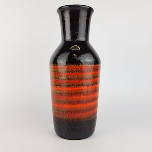 Vintage UBELACKER (U-Keramik) Orange Fat Lava Era Vase 469-30 West German Pottery 1970s