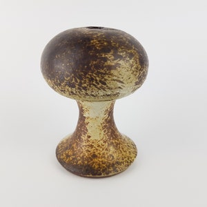 Vintage STUDIO ART POTTERY White/Beige With Brown Stylish Vase  West German Pottery 1960s?