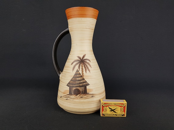 1960年代 Dümler＆Breiden fatlava XLsize Vintage DUMLER UND BREIDEN Vase 1345/26 With Oase Decor West