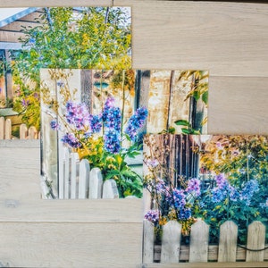Flores roxas estufa jardim arte digital arte fina conjunto de impressão em casa arte da parede lixo diário cartão fazendo papel