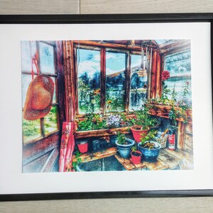 Greenhouse Garden Art Digital Fine Art Printable Happy Places Set of 3 Print at Home Wall Art Junk Journal Card Making Prints