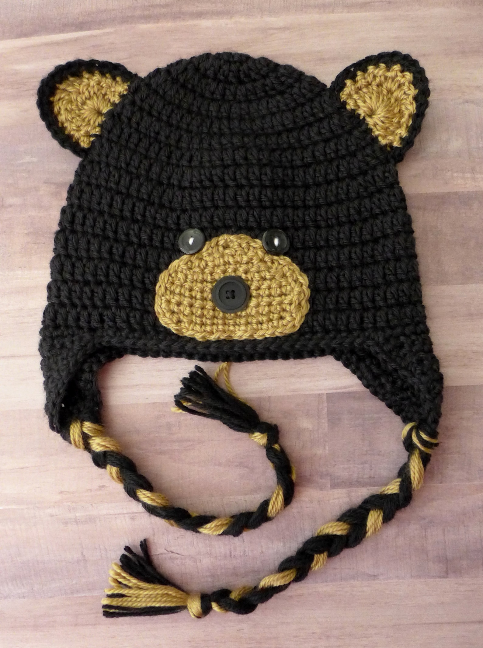 Crochet Black Bear Hat PDF PATTERN newborn Infant Toddler - Etsy
