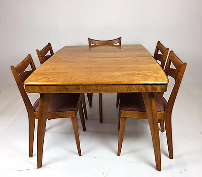 1950s Heywood Wakefield Dining Set 5 Chairs 2 Leaves Protective Cover Pristine Sold - Heywood Wakefield Dining Room Set 1950s Heywood Wakefield Dining Set 5 Chairs 2 Leaves Protective Cover Pristine Sold - Heywood Wakefield Dining Room Set