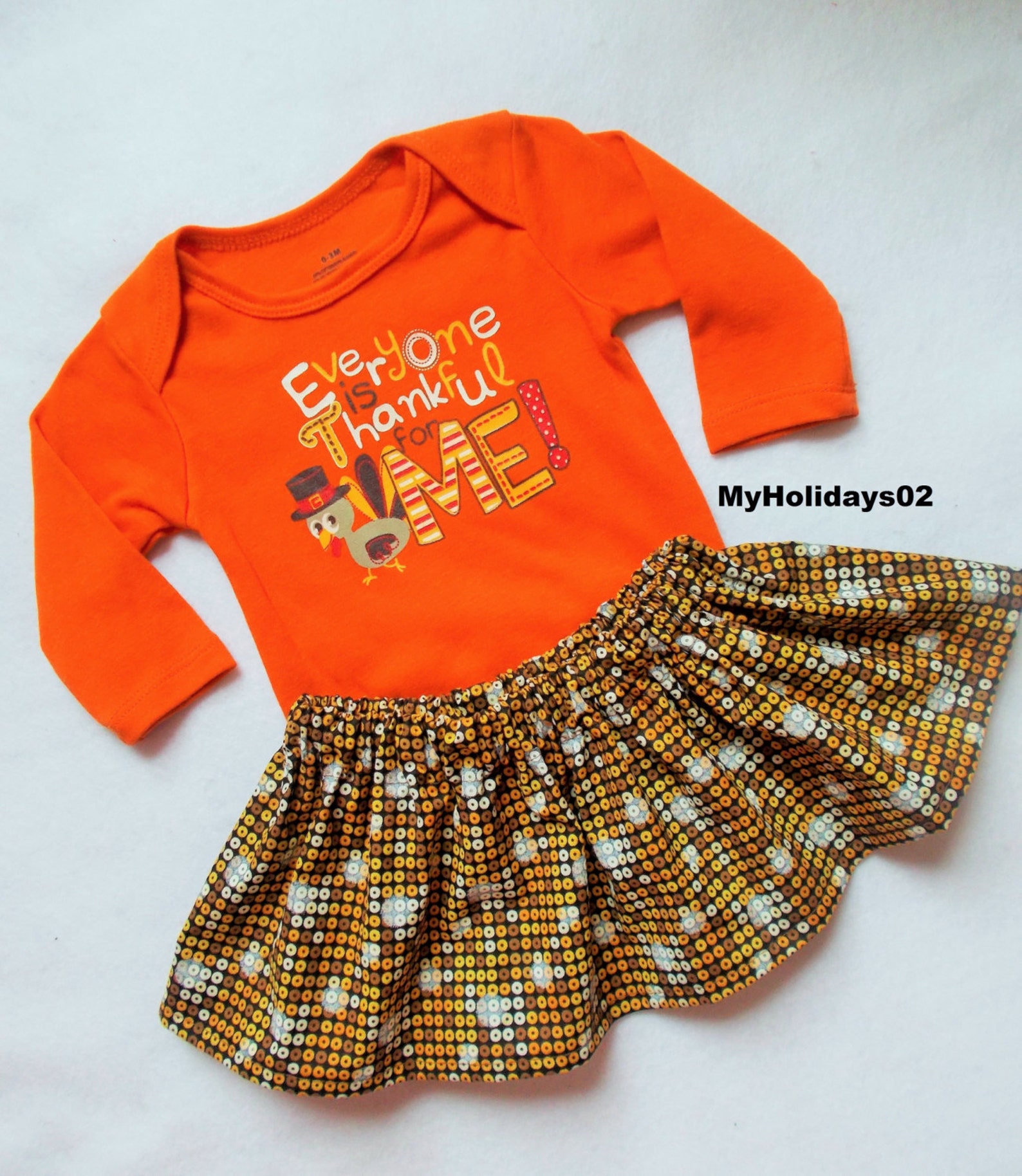 Baby Girl Thanksgiving Outfit First Turkey Day Everyone is Etsy