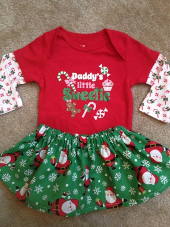 baby girl Christmas outfit Santa Baby dress up tutu skirt reindeer santa  present bodysuit red white bow size NB months