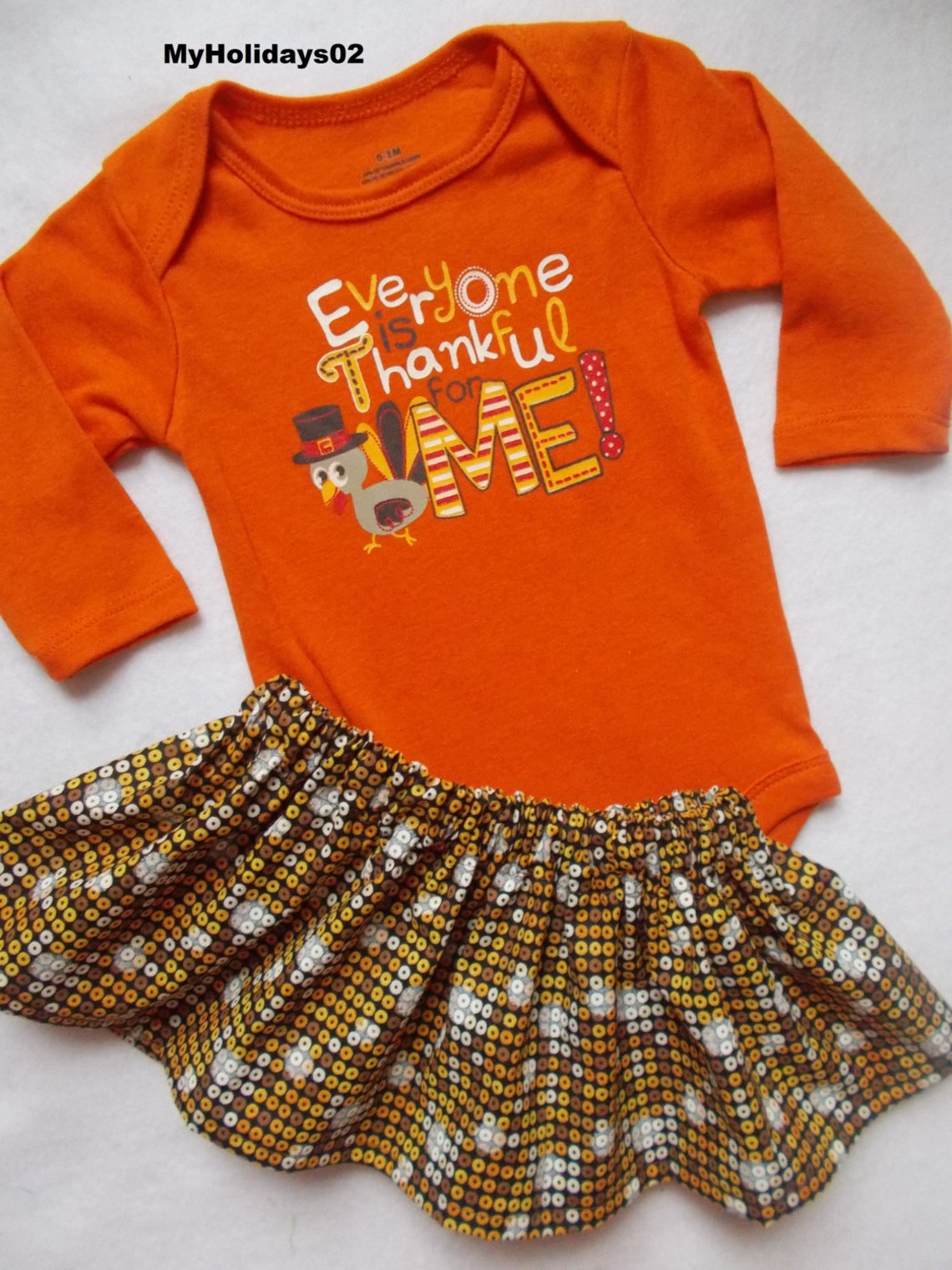 Baby Girl Thanksgiving Outfit First Turkey Day Everyone is Etsy